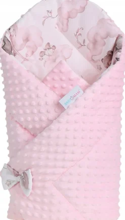 Babymam rożek becik niemowlęcy otulacz minky 80x80