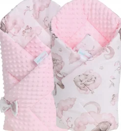 Babymam rożek becik niemowlęcy otulacz minky 80x80