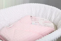 Babymam rożek becik niemowlęcy otulacz minky 80x80
