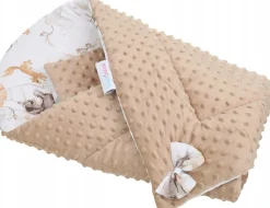 Babymam rożek becik niemowlęcy otulacz minky 80x80
