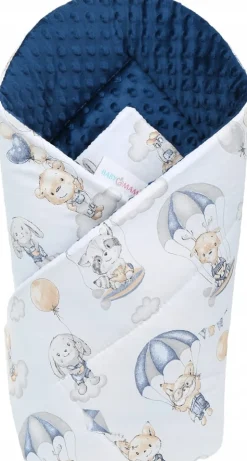 Babymam rożek becik niemowlęcy otulacz minky 80x80