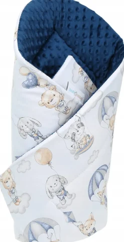 Babymam rożek becik niemowlęcy otulacz minky 80x80