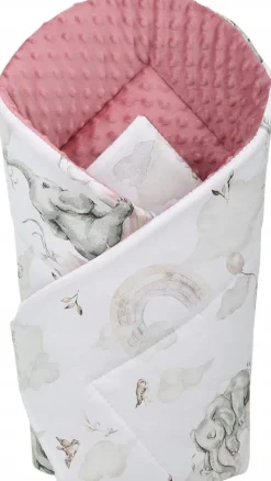 Babymam rożek becik niemowlęcy otulacz minky 80x80