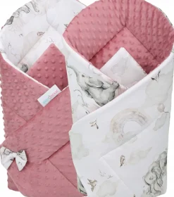 Babymam rożek becik niemowlęcy otulacz minky 80x80