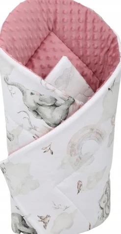 Babymam rożek becik niemowlęcy otulacz minky 80x80
