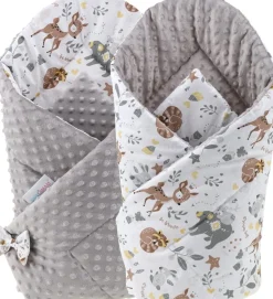 Babymam rożek becik niemowlęcy otulacz minky 80x80