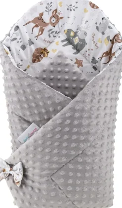 Babymam rożek becik niemowlęcy otulacz minky 80x80