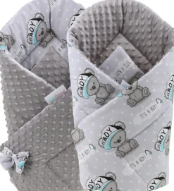 Babymam rożek becik niemowlęcy otulacz minky 80x80