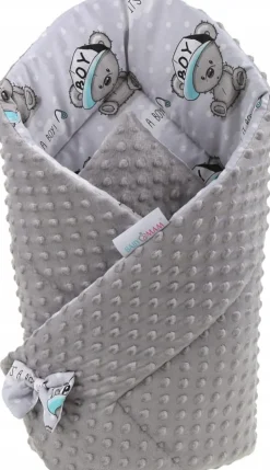 Babymam rożek becik niemowlęcy otulacz minky 80x80