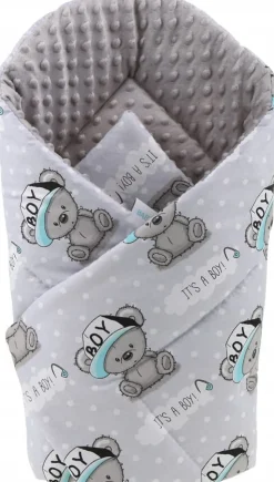 Babymam rożek becik niemowlęcy otulacz minky 80x80