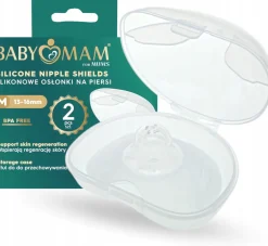 Babymam silikonowe osłonki na piersi sutki + etui premium rozmiar M