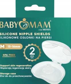 Babymam silikonowe osłonki na piersi sutki + etui premium rozmiar M