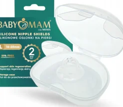 Babymam silikonowe osłonki na piersi sutki + etui premium rozmiar L