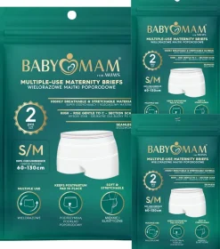 Babymam wielorazowe majtki poporodowe s/m 2szt siateczkowe x3