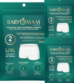 Babymam wielorazowe majtki poporodowe l/xl 2szt siateczkowe x3