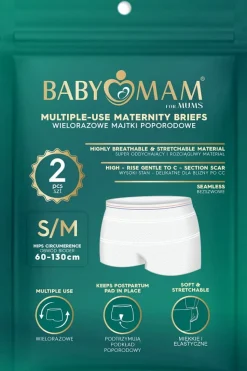 Babymam wielorazowe majtki poporodowe S/M 2szt siateczkowe