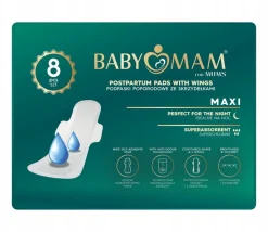 Babymam wielorazowe majtki poporodowe s/m + podpaski na noc zestaw