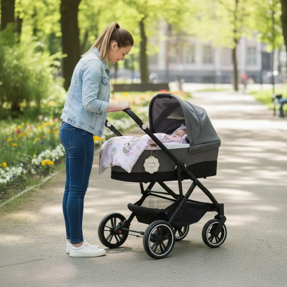 Babymam wkładka do gondoli wózka na zamek usztywniana dwustronna