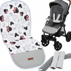 Babymam wkładka do spacerówki + ochraniacz na pasy pałąk uniwersalny zestaw
