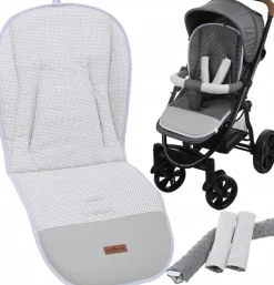 Babymam wkładka do spacerówki + ochraniacz na pasy pałąk uniwersalny zestaw