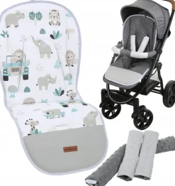 Babymam wkładka do spacerówki + ochraniacz na pasy pałąk uniwersalny zestaw