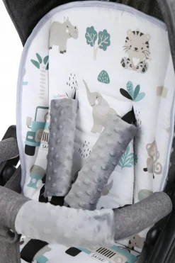 Babymam wkładka do spacerówki + ochraniacz na pasy pałąk uniwersalny zestaw