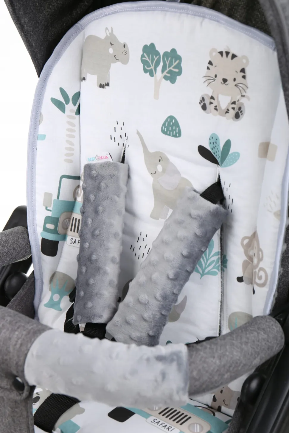 Babymam wkładka do spacerówki + ochraniacz na pasy pałąk uniwersalny zestaw
