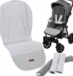 Babymam wkładka do spacerówki + ochraniacz na pasy pałąk uniwersalny zestaw