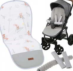 Babymam wkładka do spacerówki + ochraniacz na pasy pałąk uniwersalny zestaw