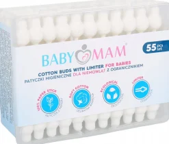 Babymam 10x patyczki higieniczne z ogranicznikiem bawełniane zestaw 550szt