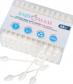 Babymam 10x patyczki higieniczne z ogranicznikiem bawełniane zestaw 550szt
