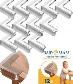 Babymam zabezpieczenia na rogi kanty narożniki ochronne silikonowe 12szt