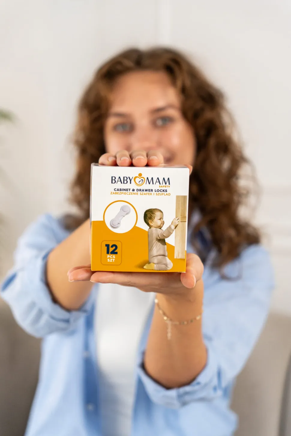 Babymam zabezpieczenia szafek szuflad szaf blokada mebli zatrzask 12szt