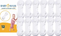 Babymam zabezpieczenia szafek szuflad szaf blokada mebli zatrzask 12szt