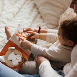Babyono książeczka sensoryczna miekka dla niemowląt szeleścik Cow Bingo