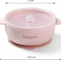 Babyono miseczka silikonowa z przyssawką i przykrywką dla dzieci