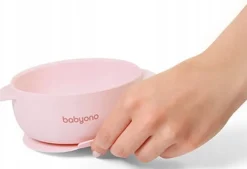 Babyono miseczka silikonowa z przyssawką i przykrywką dla dzieci