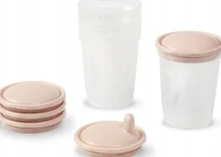 Babyono pojemniki na mleko pokarm 4szt + ustnik