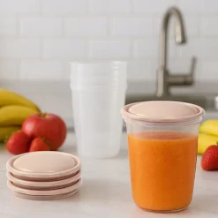 Babyono pojemniki na mleko pokarm 4szt + ustnik