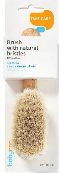 BABYONO SZCZOTKA NATURALNA Z KOZIEGO WŁOSIA MIĘKKA
