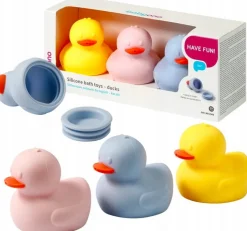 Babyono zabawka do kąpieli wanny silikonowe kaczuszki 3 szt