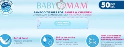 Bambusowe suche chusteczki dla niemowląt i dzieci 50 szt Babymam