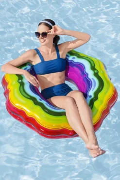 BESTWAY koło dmuchane na plażę basen nad wodę rainbow 115 cm 36163