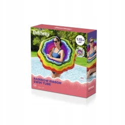 BESTWAY koło dmuchane na plażę basen nad wodę rainbow 115 cm 36163