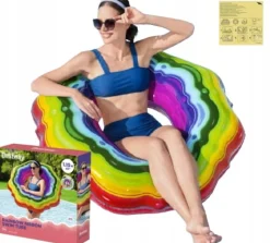 BESTWAY koło dmuchane na plażę basen nad wodę rainbow 115 cm 36163