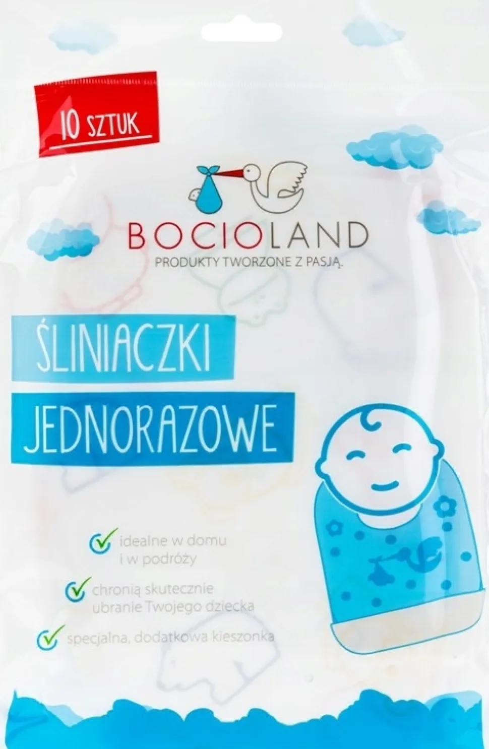BOCIOLAND ŚLINIAKI ŚLINIACZKI JEDNORAZOWE 10SZT