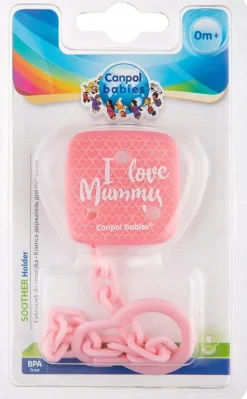 Canpol łańcuszek do smoczków i love mummy