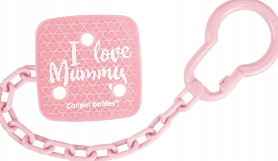 Canpol łańcuszek do smoczków i love mummy