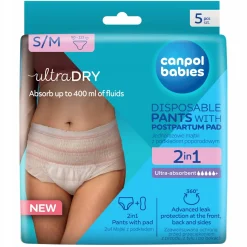 Canpol babies majtki ciążowe dla kobiet poporodowe S/M 2w1 5 szt