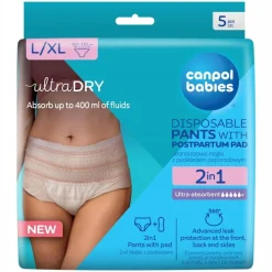 Canpol babies majtki ciążowe dla kobiet poporodowe L/XL  2w1 5 szt